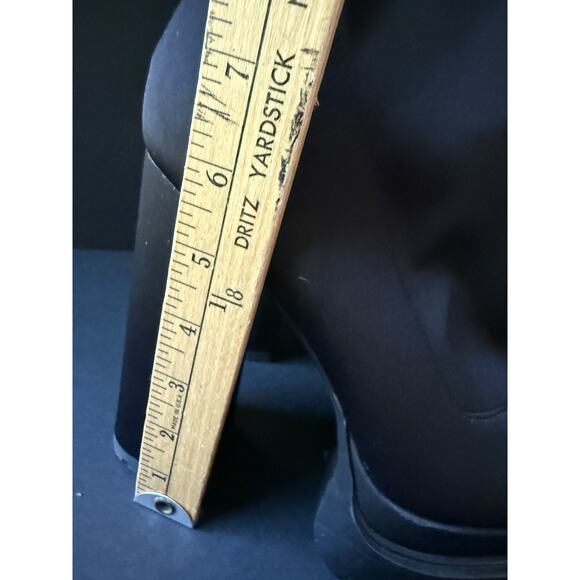 Azalea Wang Platform Womens Boot Black Size 8.5 Zip Almond Toe City Career Mod - Picture 3 of 7